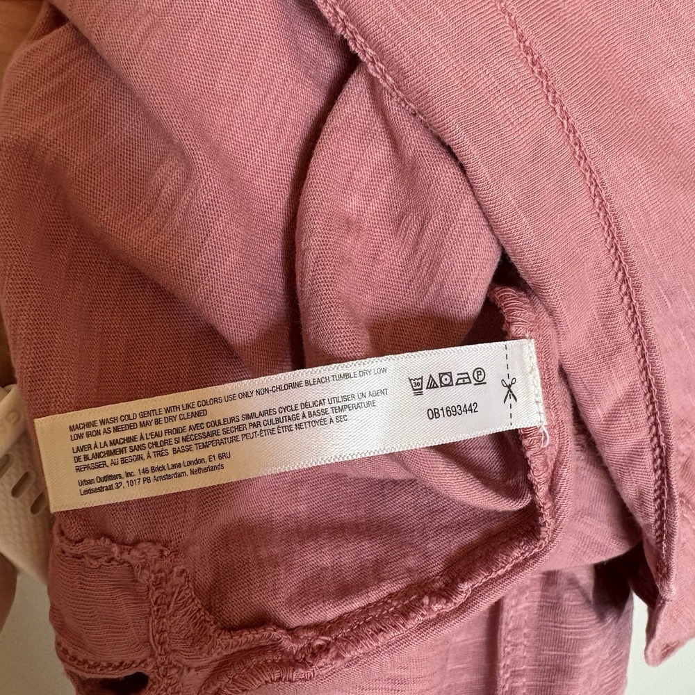 Daily Practice Anthropologie Flutter Sleeve Tee Dress Cotton in Dried Coral SZ M - Picture 15 of 15